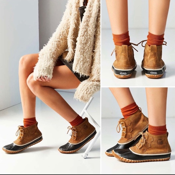 New Sorel Women’s Out N' About Leather Duck Boots - Picture 3 of 15